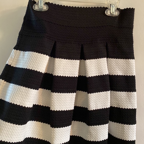 Pleated Black and White Ann Taylor Skirt - Picture 2 of 5